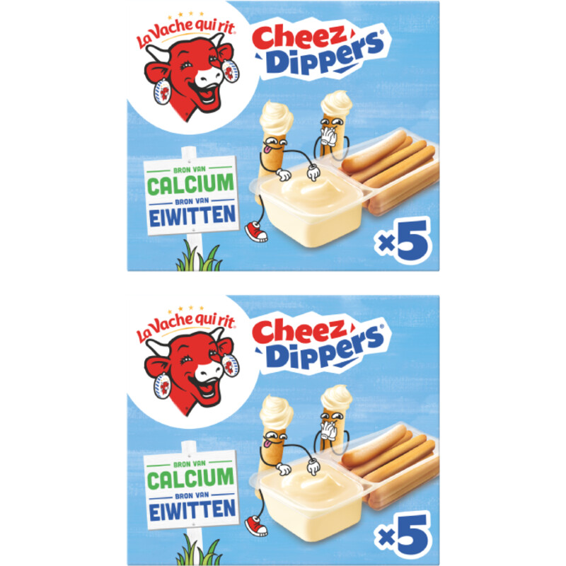 Een afbeelding van La Vache Qui Rit Cheez dippers smeerkaas 2-pack