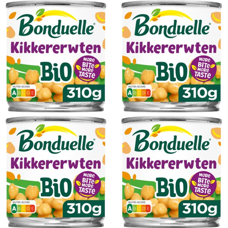 Een afbeelding van Bonduelle kikkererwten bio 4-pack