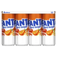 Fanta Orange zero sugar 8-pack