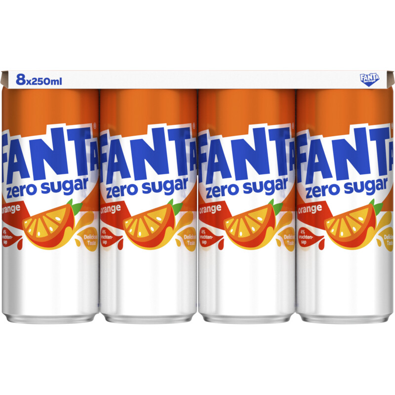 Fanta Orange zero sugar 8-pack