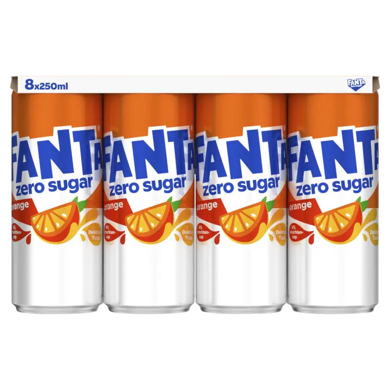 Fanta Orange zero sugar 8-pack