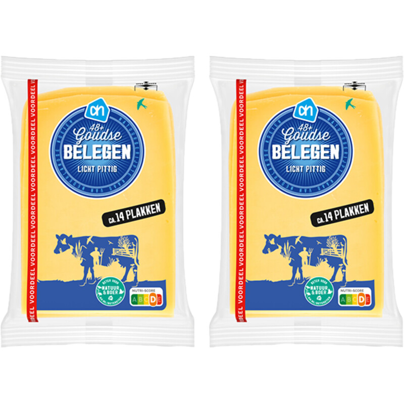 Een afbeelding van AH Goudse belegen 48+ plakken groot 2-pack