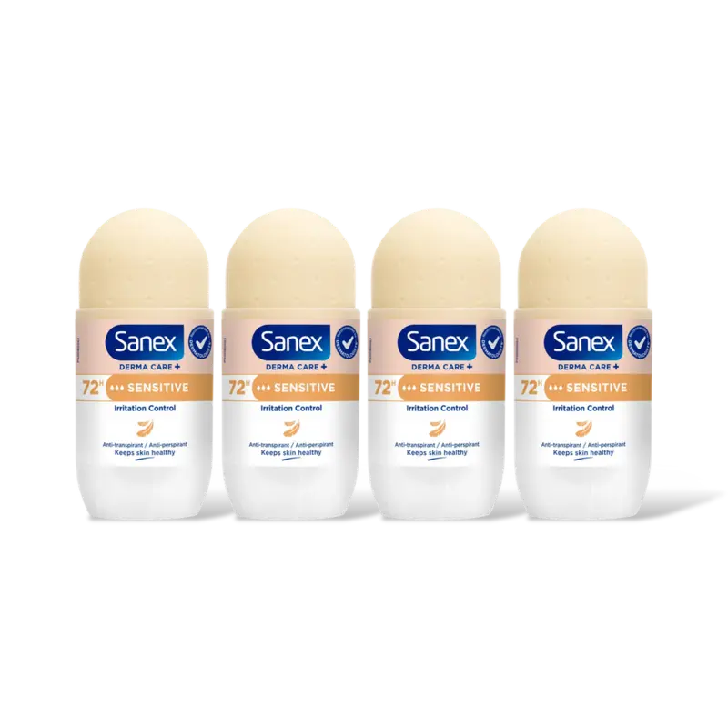 Sanex Derma care+ sensitive deo roller 4-pack