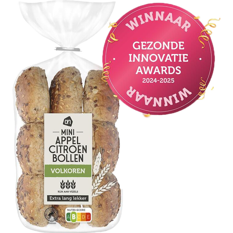 Een afbeelding van AH Mini appel citroen bollen volkoren