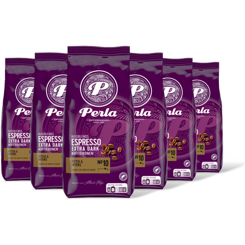 Perla Huisblends Espresso extra dark koffiebonen 6-pack