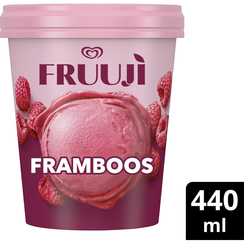 Een afbeelding van Ola Fruuji fruit sorbetijs framboos