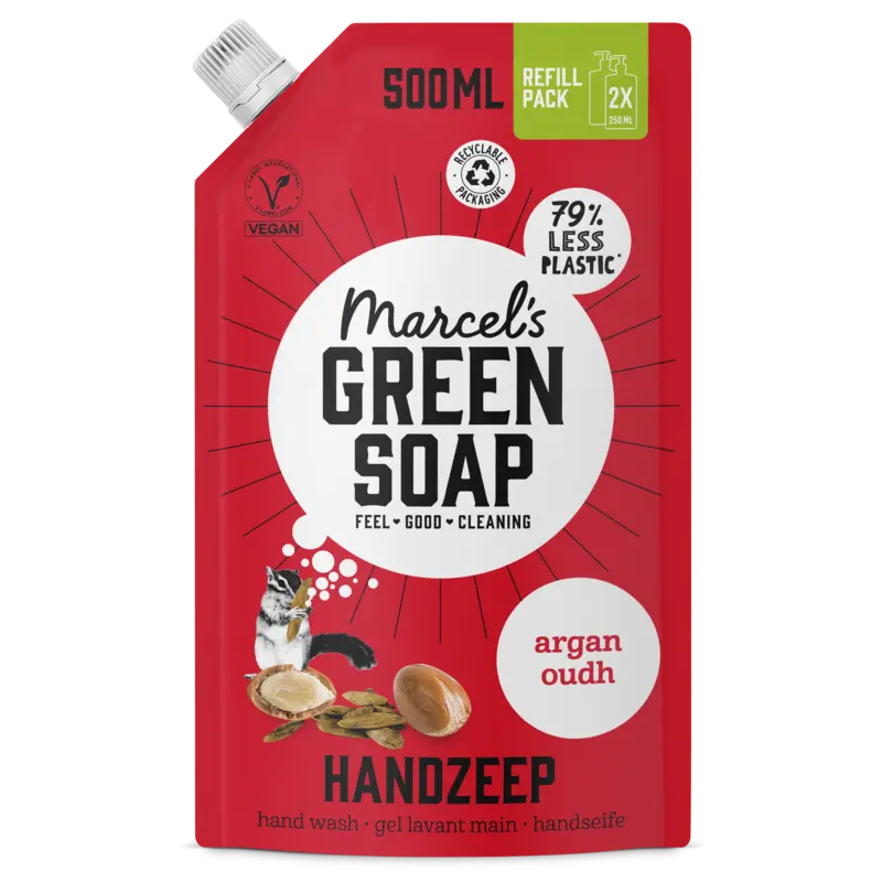 Marcel's Green Soap Handzeep argan & oudh navulling