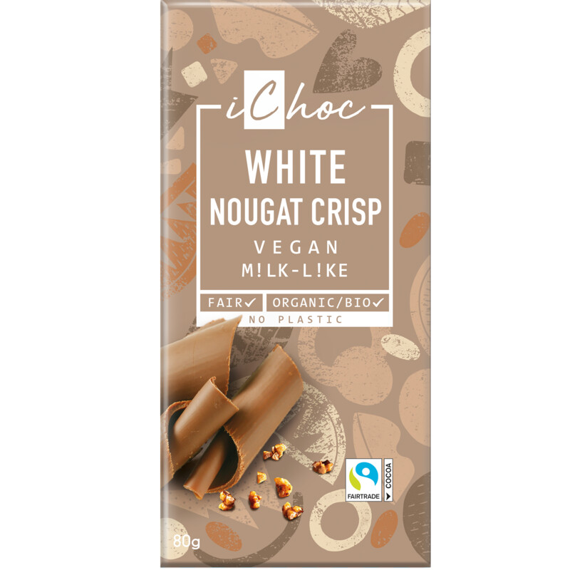 Een afbeelding van iChoc Vegan white nougat crisp