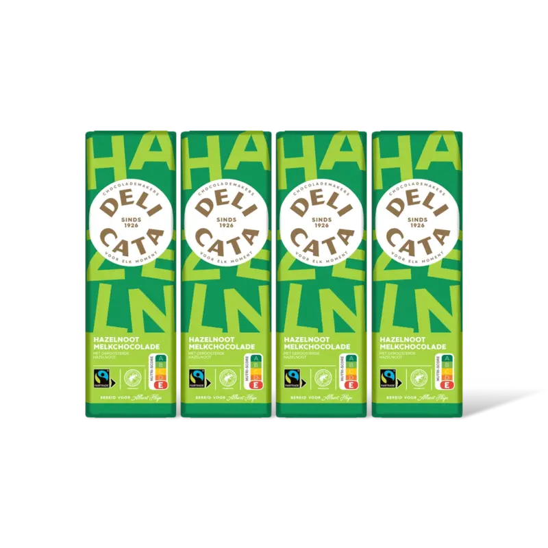 Reep melkchocolade hazelnoot 4-pack