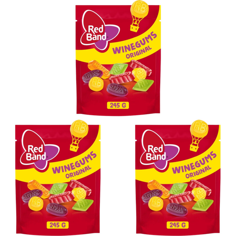 Een afbeelding van Red Band Winegums original 3-pack