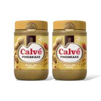 Calvé Pindakaas met stukjes pinda 2-pack