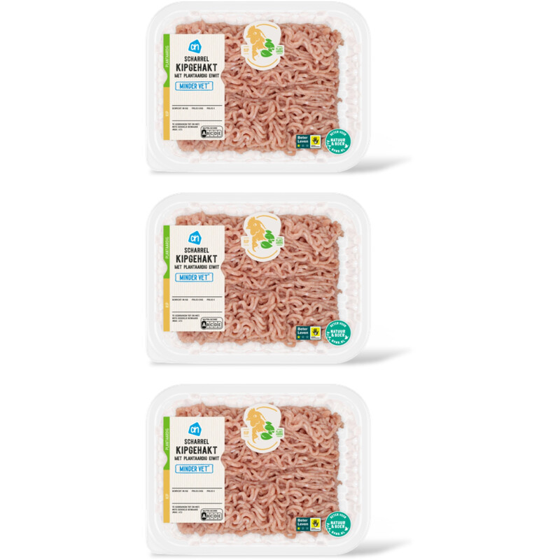 AH Kipgehakt minder vet 3-pack