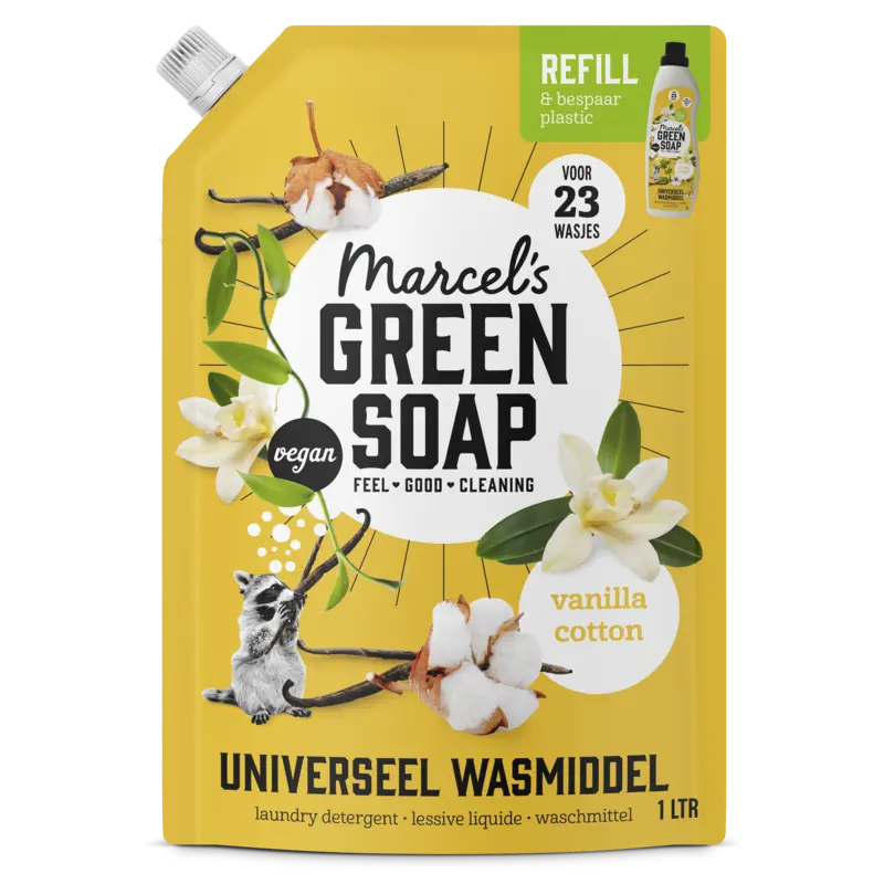 Marcel's Green Soap Wasmiddel vanilla & cotton navulling
