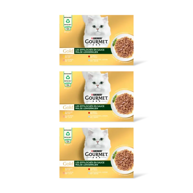 Gourmet Gold malse lekkernijen kip zalm rund 3pk