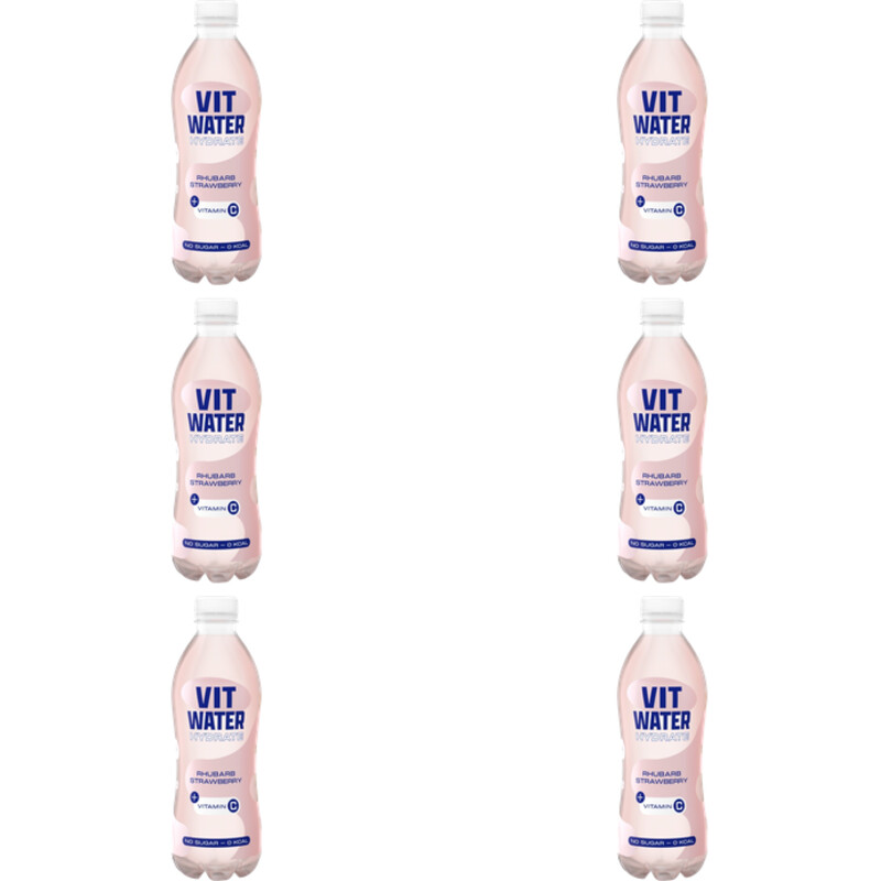 Een afbeelding van Vitwater Rhubarb strawberry 6-pack