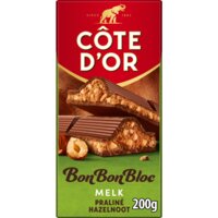 Een afbeelding van Côte d'Or BonBonBloc chocoladereep hazelnoot