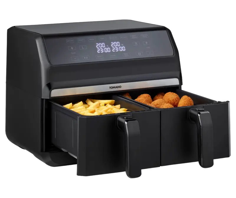 Tomado Airfryer dubbele bak 2x4 liter