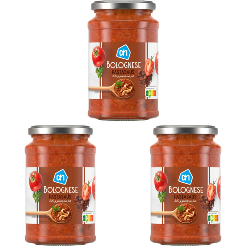Een afbeelding van AH Pastasaus bolognese 3-pack