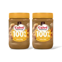 Calvé Pindakaas 100% pinda's grof 2-pack
