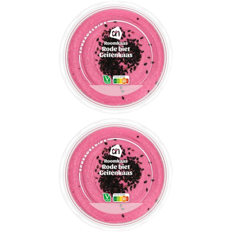 Een afbeelding van AH Roomkaas rode biet geitenkaas 2-pack