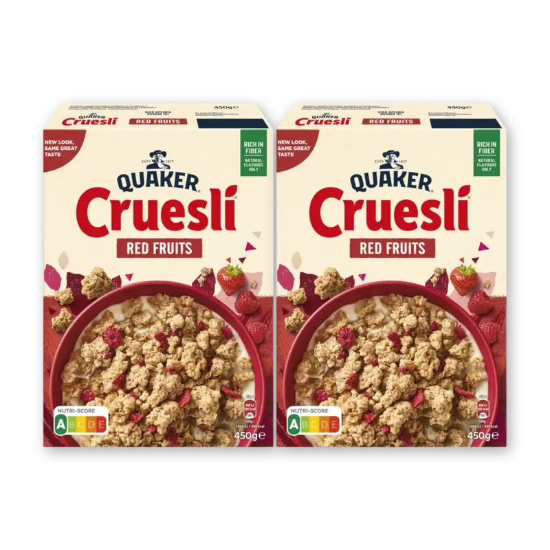 Quaker Cruesli rood fruit 2-pack