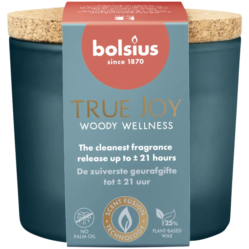 Bolsius Geurglas true joy woody wellness