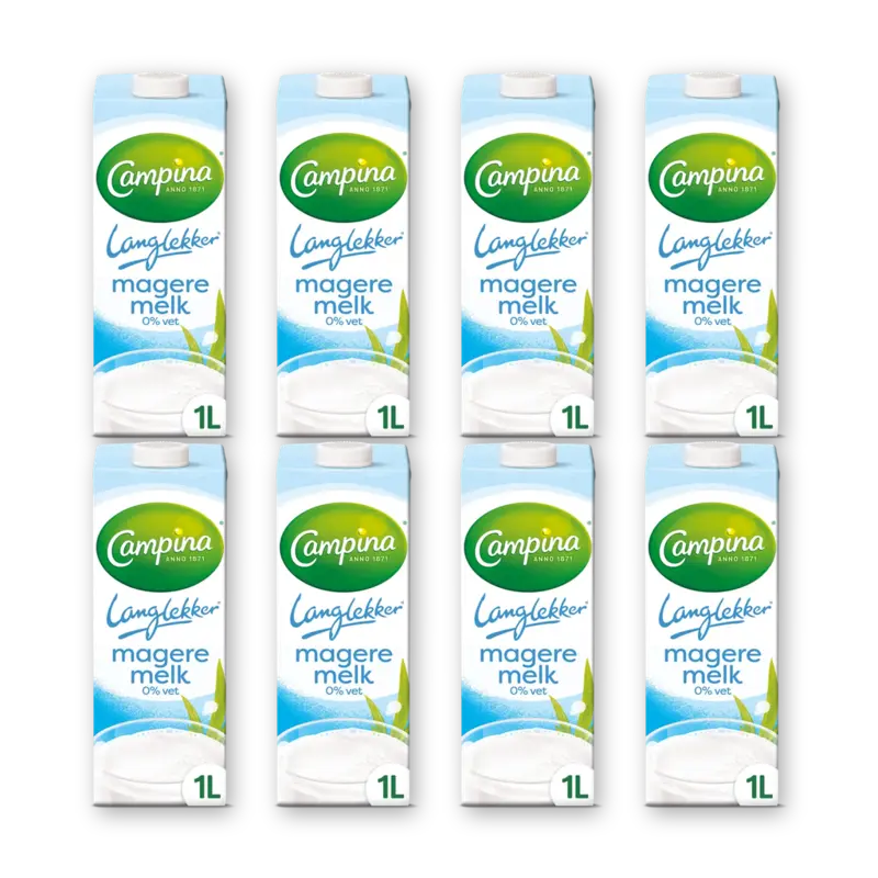 Langlekker magere melk 0% vet 8-pack