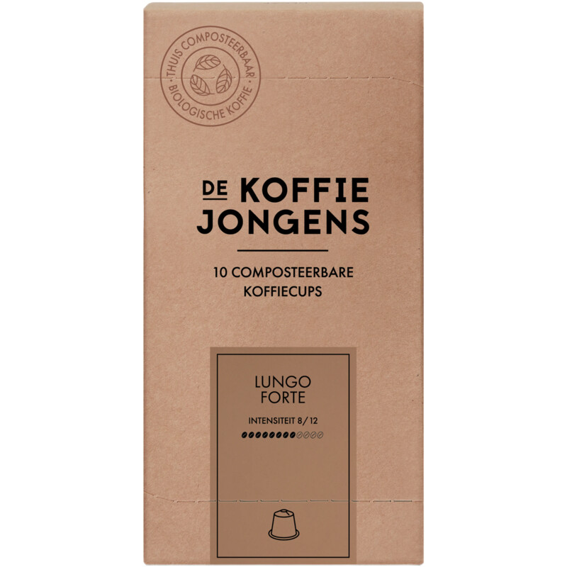Een afbeelding van De Koffiejongens Lungo forte capsules