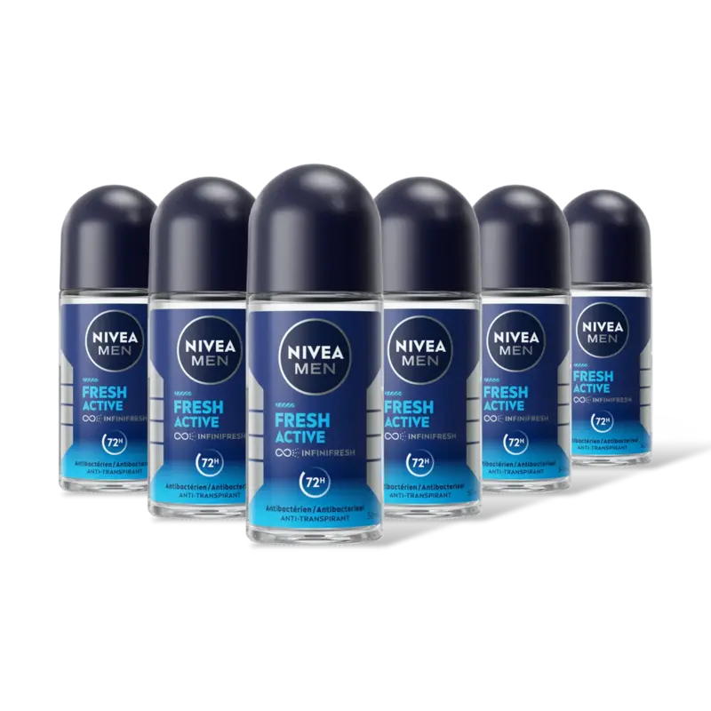 NIVEA Men fresh active deodorant roller 6-pack