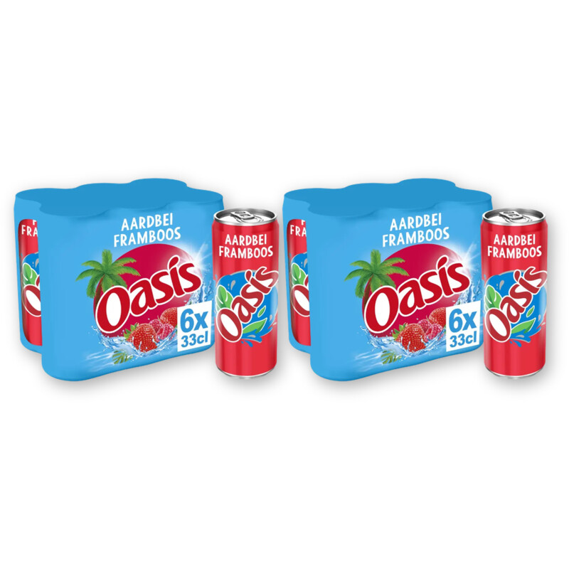 Oasis Aardbei framboos 6-pack 2-pack