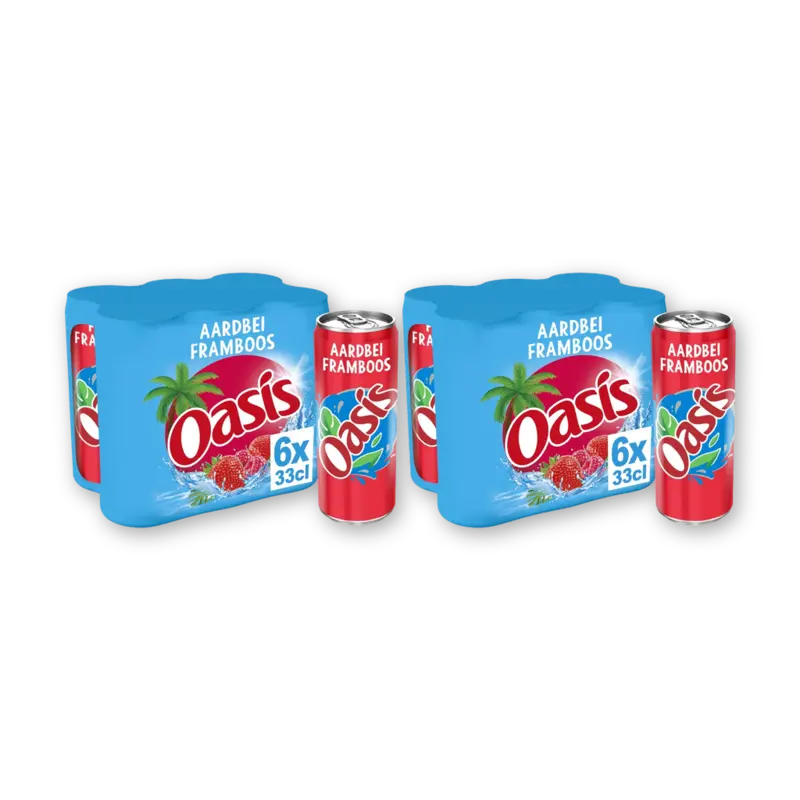 Oasis Aardbei framboos 6-pack 2-pack