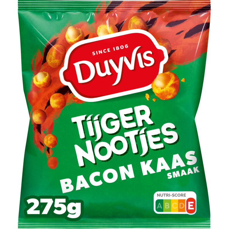 Een afbeelding van Duyvis Tijgernootjes bacon cheese
