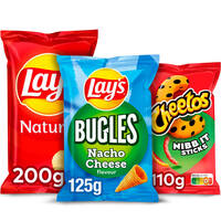 Een afbeelding van Lay's, Cheetos, Duyvis en Doritos: gratis bezorging bij 10 euro