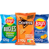 Een afbeelding van Lay's, Doritos, Cheetos en Duyvis: gratis bezorging bij 10 euro