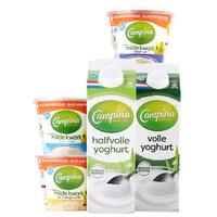 Een afbeelding van Alle Campina yoghurt literpakken en kwark 500 gram