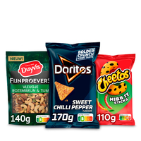 Een afbeelding van Doritos, Duyvis en Cheetos: gratis bezorging bij 10 euro