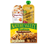 Een afbeelding van Nature Valley, Häagen-Dazs, Ella's Kitchen, Ricola, Soepfabriek: gratis levering bij 12 euro