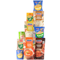 Een afbeelding van Alle Unox soep in zak, Cup-a-Soup en Good snacks