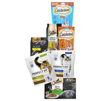 Een afbeelding van Sheba maaltijdzakjes, Catisfactions en Perfect Fit kattenvoeding