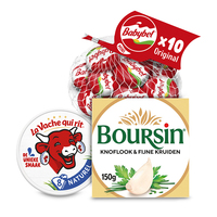 Een afbeelding van Boursin, La Vache Qui Rit, Babybel en Port Salut: gratis levering bij 12 euro