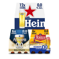Een afbeelding van  Heineken, Affligem, Texels, Brand en Amstel 0.0: gratis levering bij 12 euro