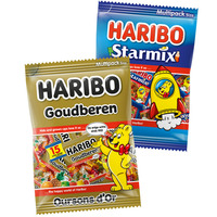 Een afbeelding van Haribo Goudberen en Starmix uitdeelzakken
