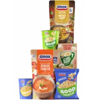 Een afbeelding van Alle Unox soep in zak, Cup-a-Soup en Good snacks