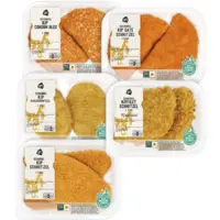 Een afbeelding van Alle AH Scharrelkipschnitzels en kip cordon bleu 2 stuks