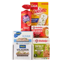 Een afbeelding van Alle A-merk crackers, knäckebröd en rijstwafels