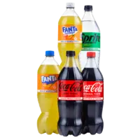 Een afbeelding van Alle Coca-Cola, Fanta en Sprite literflessen