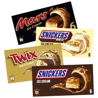 Een afbeelding van Snickers, Twix en Mars ijsrepen