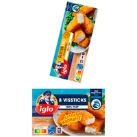Een afbeelding van Iglo vissticks 8 stuks en glutenvrij 12 stuks