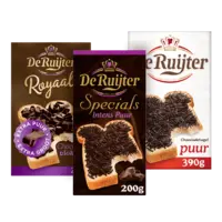 De Ruijter chocoladehagelslag en -vlokken 200-390 gram