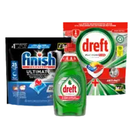Finish en Dreft vaatwascapsules en handafwas